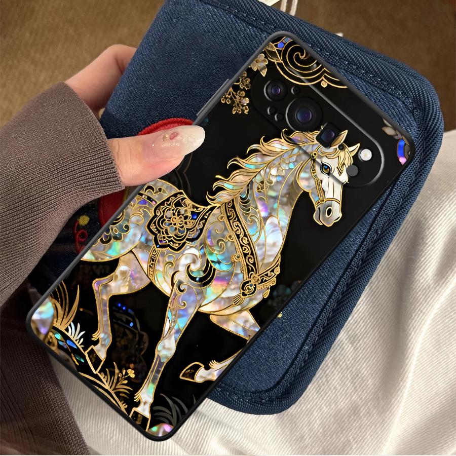 Google Pixel 8A - غطاء هاتف Lucky Horse Funda لهواتف